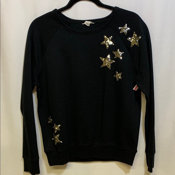 Caslon Tops - Caslon Black Sequin Star Sweatshirt